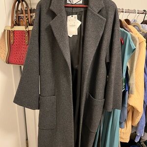 Zara Gray Wool Blend Coat